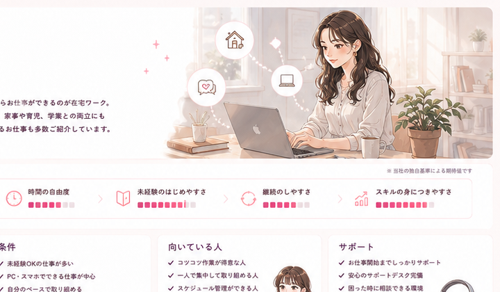 在宅ワークをする女性のイメージ